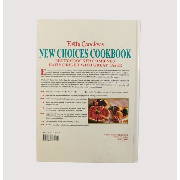 Betty Crocker New Choices Cookbook Over 500 Recipes for Eating Right 1993 HB - Picture 2 of 11